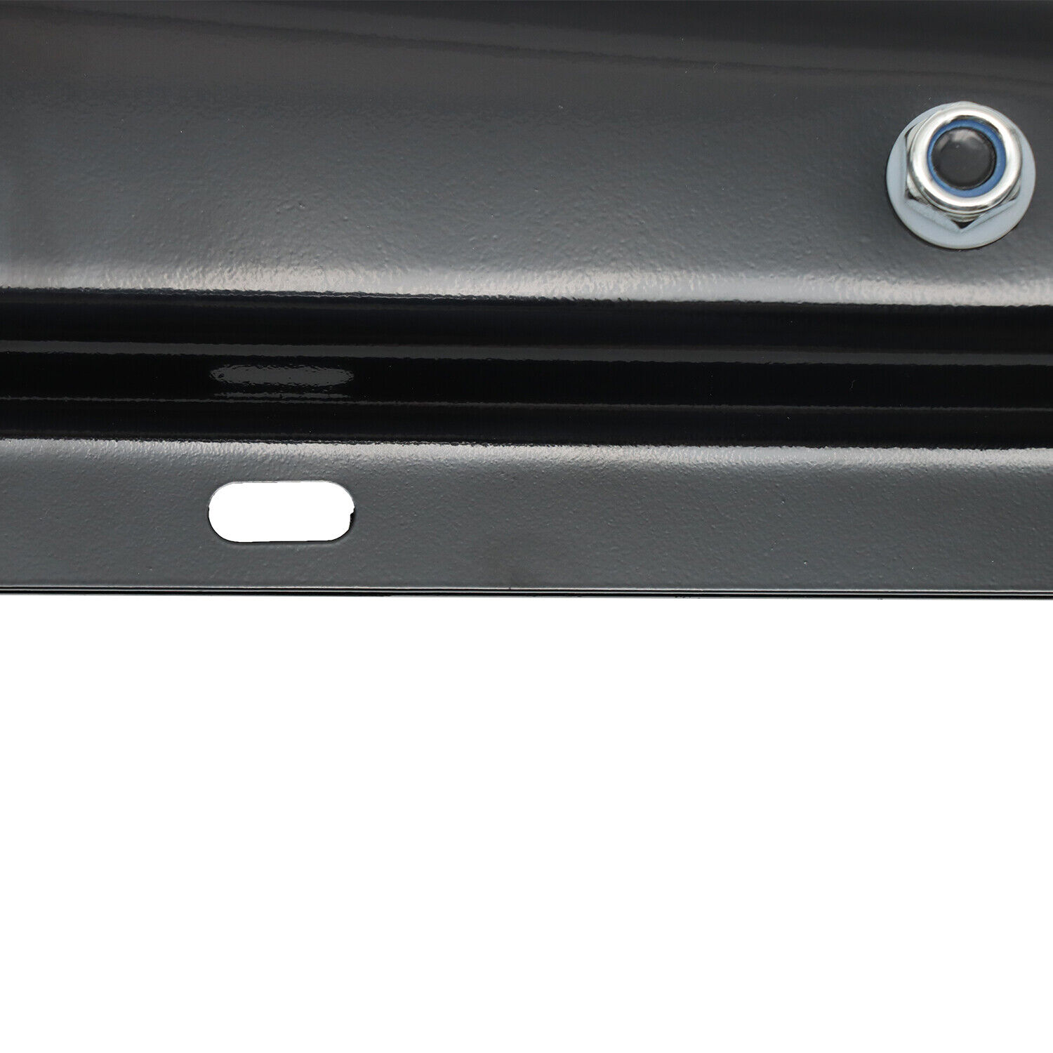 Black Straight Spring Loaded Mud Flap Hanger For Semi Trucks, 2.5" Bolt Spacing, 30" Length With Reflective Strip Sticker, Right & Left Side, 2PCS_voghion.com